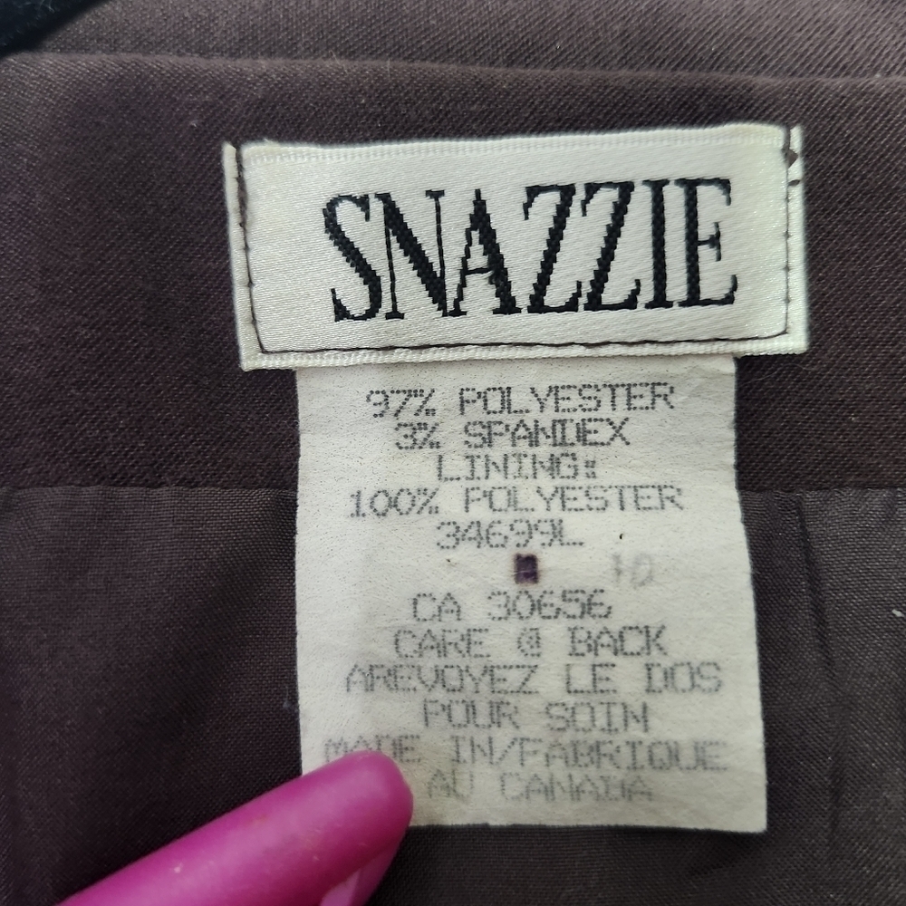 VINTAGE CHOCOLATE BROWN SNAZZIE BLAZER JACKER BRASSY GOLD BUTTONS SIZE M - Picture 6 of 8